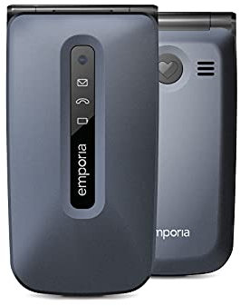 Emporia ACTIVEglam | Téléphone Portable sénior 4G Volte| Portable à clapet sans Forfait | Téléphone Mobile avec Bouton d'appel d'urgence | Écran de 2,2 Pouces | Bleu