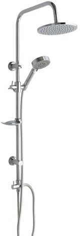 Kiamami Valentina - Colonna doccia con soffione rotondo e saliscendi per doccetta in abs