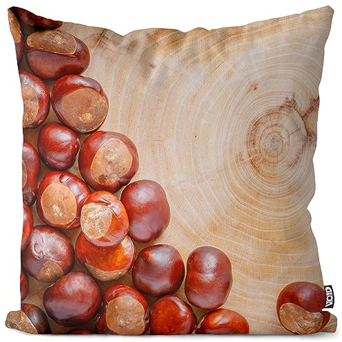 VOID Herbst Kastanien Wald Kissenbezug Kissenhülle Sofa Couch Wohnzimmer Dekoration Weihnachten Deko Winter Outdoor Garten Kissen bezug deko, Kissen Größe:50 x 50 cm