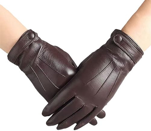 Wvapzxx Winter Frauen Warme Echte Leder Handschuhe Echte Schaffell Fäustlinge Elegante Natürliche Lammfell Handschuh