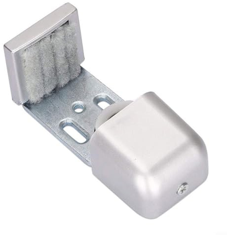 Pratico rullo guida regolabile per pavimento, porta scorrevole, senza fori o scanalature necessarie, adatto per porte automatiche, scorrevoli, con telaio, in legno e metallo (L)