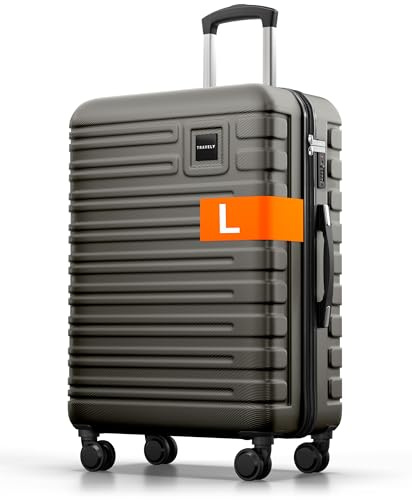 Travely Polycarbonate L Suitcase 67cm - 20kg Suitcase Including TSA Lock, Hard Suitcase on 4 Wheels, Suitcase Medium Size Hardshell, Suit Case,