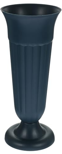 Vase Commémoratif Élégant en PP Bleu Marine pour Fleurs | Vase Funéraire pour Tombe, Vase Décoratif pour Cimetière, Décoration de Vase, Contenant à Fleurs de Cimetière