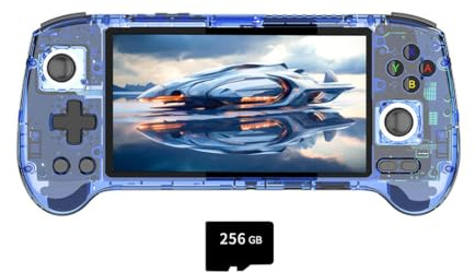 ANBERNIC RG556 - Consola de Juegos Portátil Retro Con 8000+ Clásicos, 5.48 IPS AMOLED Screen, Android, Regalo Para Niños y Adultos ((4+256G) + 128G)