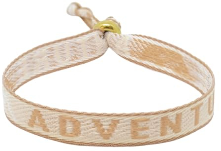 Selfmade Jewelry - Statement Festival Armband Stoff Armband Damen Stoffarmbänder in Pink für Festival Outfit Damen (Adventure (Beige-Braun)