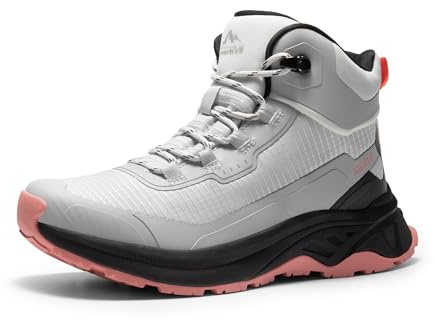 NORTIV 8 Scarpe da Trekking Impermeabili da Donna Leggeri per Outdoor Scarponi da Montagna Trekking Antiscivolo,Size 40.5,Grigio Rosa,SNHB241W