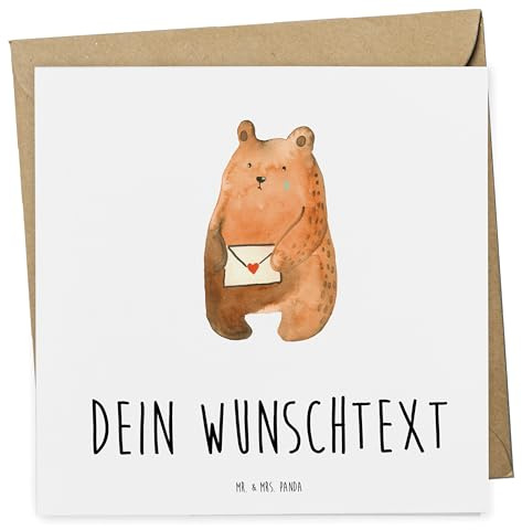 Mr. & Mrs. Panda Postkarte personalisiert Bär Vermissen - Personalisierte Geschenke, Unglücklich Verliebt, Liebeskummer, grußkarte, Karte, Freundin, Freund, Karten, Reise, Teddy, Verreist