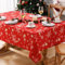 Alishomtll Weihnachten Rot Tischdecke, Gold Schneeflocke Funkelnde Sterne Rechteckige Tischdecken, Wasserabweisend Abwaschbar Tischtuch, Winter Party Festliche Deko Tischwäsche 140x240 cm