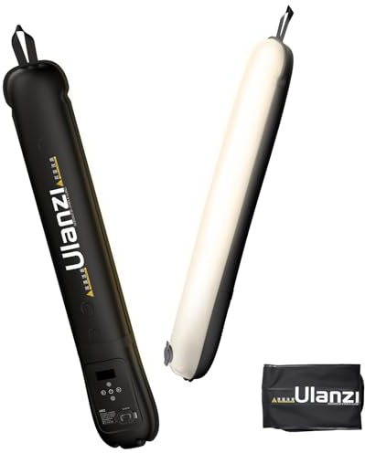 ULANZI UA12 Luce Fotografica Gonfiabile, 12W Luce Led Portatile Bi-Color 2700-6500K, Luci Video 2500mAh, Batteria USB-C Ricaricabile, Tubo Led Gonfiabile Impermeabile per Fotografia o Campeggio