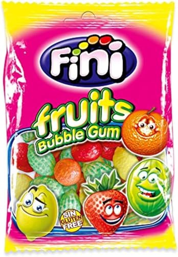 Bubble Gum FRUITS - Chewing Gum - Fini - 90 Grammes - Halal - Sans gluten - Sans Matières grasses - Bonbon - 397