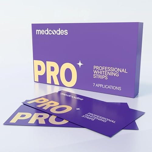 Blanchiment Dentaire Professionnel, 7 Traitements - Formule Pour Des Dents 5X Plus Blanches -14 Bandes Blanchisseur de Dents - Ingrédients Naturels - Sans Sensibilité, Sans Danger pour l'Émail