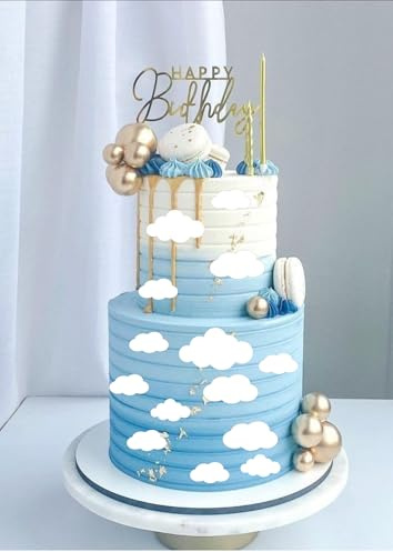 Edible Cloud Cake Decorations 32 x Precut Premium Wafer Card Edible Cloud Toppers