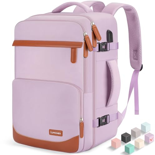 Velaybor 40L Travel Backpack with USB Charging Port, Water-Resistant Carry On Backpack for Men Women, Business Laptop Backpack for Trips & Commutes, Fits 15.6/17.3 Inch Laptop