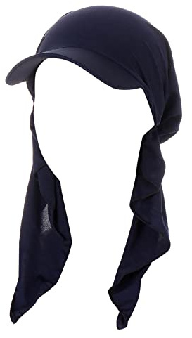 Generisch Précoce Chapeaux Baseball Chapeau Casquette Hijab Écharpe Tissu Simple Turban Été Respirant Musulman Foulard Hijab Casquette pour Femmes Hommes Casquettes Laine, Marine, taille unique