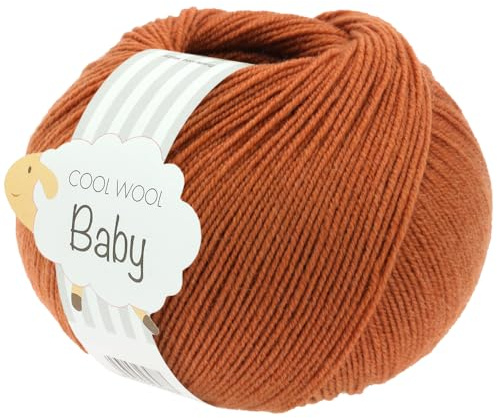 LANA GROSSA Cool Wool Baby | 100% Schurwolle Merino, filzfrei | Handstrickgarn aus 100% Schurwolle (Merino) | 50g Wolle zum Stricken & Häkeln | 220m Garn FB 337