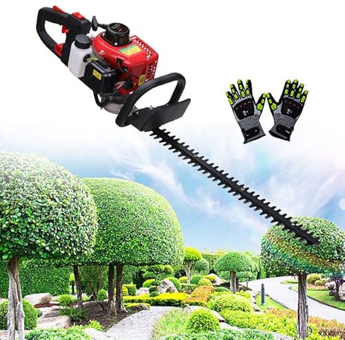 Lakenbroade Cortasetos de Gasolina Profesional Tijeras de jardinería Cortasetos de 2 Tiempos Funcionamiento Potente y silencioso Fácil de Transportar Adecuado para Cortar Parques Jardines Escuelas