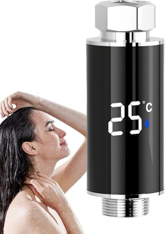 Thermomètre de douche - Affichage numérique de la température LED - Indicateur portable - Design étanche - Pour bébé et enfant - Maison extérieure