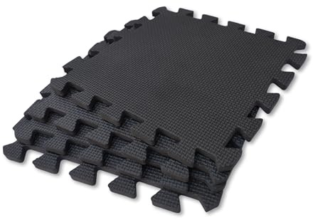 RYZAN Interlocking Foam Floor Mats 30x30x1cm (18 Pack) – Soft EVA Puzzle Tiles for Gym, Kids Play, Nursery – Non-Slip Protective Flooring for Home, Workout & Exercise Use (Black, 18 Pack)