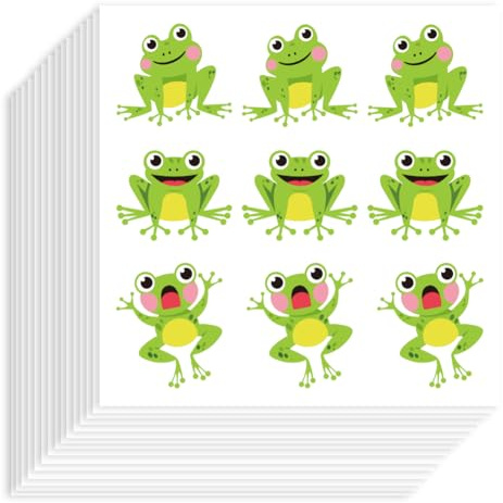 Hobbspring 180Pcs Frog Stickers 90x90mm Self-Adhesive Paper Decorative Stickers Waterproof Cartoon Animal Planner Decals for Gift Scrapbook Calendar Journals Crafting Decor