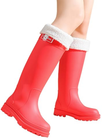 Générique Bottes Pluie Femme Antidérapant Caoutchouc Pluie Bottine Confortable Impermeable Randonnées Bottes Extérieur Travail Jardinage Chaussures