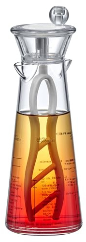 Amazing Abby Acrylic Salad Dressing Mixer with Stirring Blade and Built-In Recipe (12 oz), Plastic Vinaigrette Shaker Bottle, BPA-Free, Dishwasher-Safe, Easy to Measure, Mix, Serve, and Store