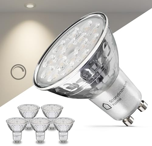 Scandinavian home 6er Set GU10 LED Warmweiss - GU10 LED Dimmbar 230V, 470lm, 3000K, 40°, CRI90+ - Lampe Glühbirne Leuchtmittel für Küche, Wohnzimmer, Bad & Flur