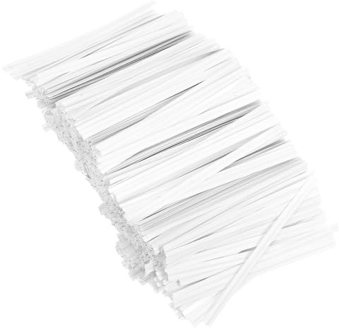 Cabilock 1000 Attaches Torsadées en Papier Kraft Blanc 8 CM pour Paquet Bonbons et Accessoires de Fête Polyvalents et Solide pour Emballage et Fermeture Pratique