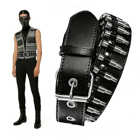 JazRvr Studded Belt, Metal Punk Rock Rivet Belt with Bright Pyramid Studs – Versatile Accessory for Edgy Outfits, Trendy Looks & Daily Wear, Durable Design for All Styles