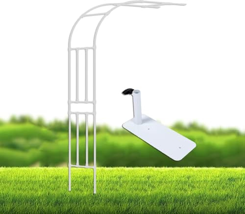 Stabiles Halbbog-Garten-Rankgitter für Kletterpflanzen, Metalldorn für Hinterhof, Terrasse, Rasen, Hof, Dekoration, verstellbar, 60 x 300 cm (Weiß B 250 x H 240 cm)