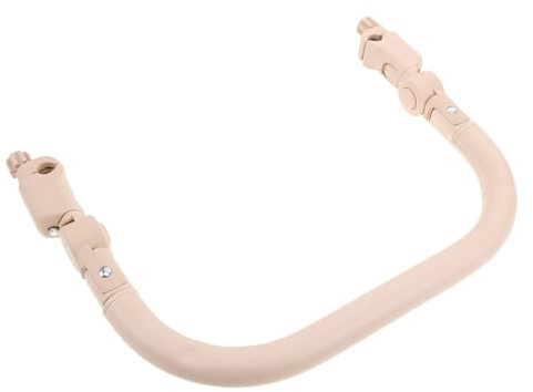 ORFOFE Poignée de Poussette Extensible pour Tout-Petit Accoudoir Avant en PU Mousse et Fer Garde-Corps Sécuritaire Blanc Cassé Accessoire Pratique pour Balades en Extérieur