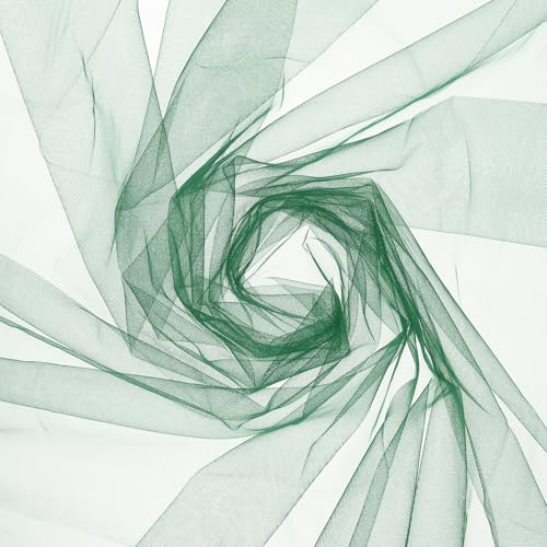 sourcing map Dark Green Sheer Organza Fabric 8 Yards x 30 by the Yard | Solid Soft Sheer Fabric for Wedding Arch Draping,Backdrop Decoration,Ceiling Decor,Bed Curtains DIY Sewing