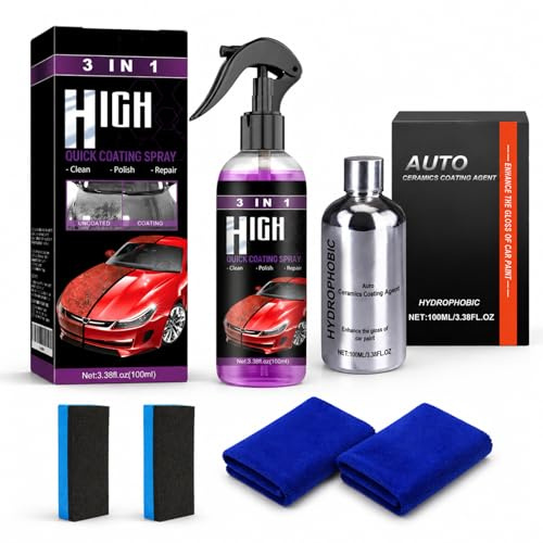 Kit Pulido 2 en 1, Eliminador de Arañazos Pintura con Recubrimiento Cerámico, Pasta Reparadora Arañazos y Tratamiento Cerámico para Cuidado y Mantenimiento de Superficie