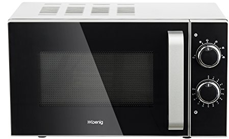 H.Koenig Microondas compacto de diseño 20L VIO4, Potente 700W, Plato giratorio 24,5cm, Multifunción 5 niveles de calor y función descongelar, Temporizador hasta 30 min, Rápido, Encimera