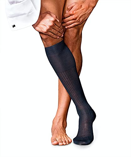 FALKE No. 10 M Kh cotone al ginocchio tinta unita 1 paio, Calzini lunghi Uomo, Blu Dark Navy 6370, 47-48