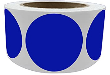 Runda klistermärken prickar 2 tum diameter – blå klistermärken i en rulle – 5 cm (50 mm) – 600-pack av Royal Green