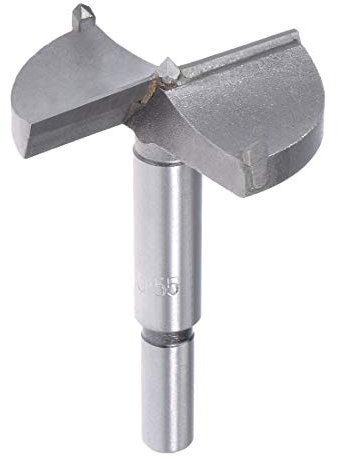 sourcing map Forstner Drill Bits 55mm, Tungsten Carbide Wood Hole Saw Auger Opener Woodworking Hinge Hole Drilling Boring Bit Cutter Gray