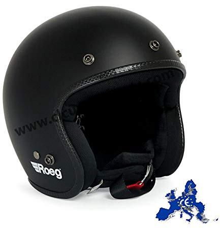 Jethelm Roeg Helmet Matte Schwarz Matt Zugelassen ECE Biker Custom Größe XS