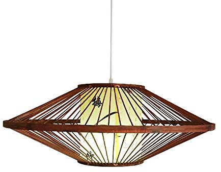 ZHANGL Simple y creativo estilo chino del platillo volante de bambú arte de la lámpara de la sala de bambú Arte lámparas y linternas Tea Room Club de estilo japonés sudeste asiático bambú tejido decor