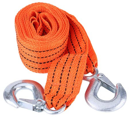 Cavo di traino con ganci, corda di traino ad alta resistenza per strumento per veicoli di emergenza con carico di 3 tonnellate arancione, fuoristrada SUV per auto