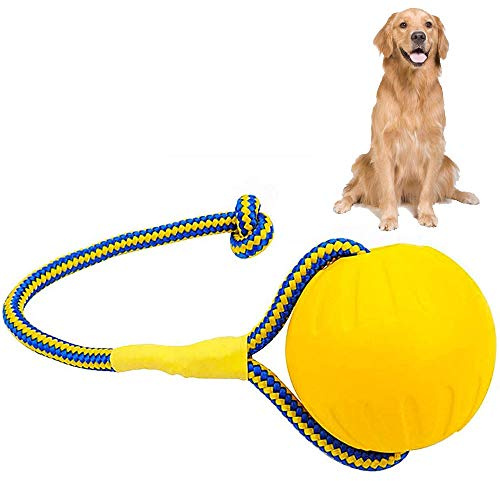Juguetes Interactivos de Bolas Perros, Goma de Mascota con la Cuerda, Pelota de Entrenamiento para Perros, para Perros Pequeños y Grandes, Cuidado Dental para Perros, Limpieza de Dientes