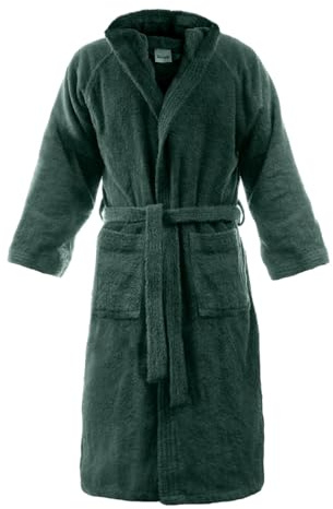 Bassetti Accappatoio con Cappuccio in Cotone Nuovi Colori Uomo Donna Disponibile in Varie Taglie e Colori (Z4 Smeraldo, XL)