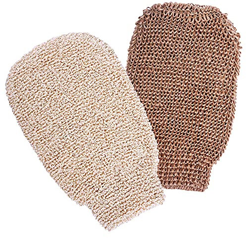 YUNHOME Rückenschrubber Body Scrubber 2 Stücke Peeling Peeling Handschuhe Duschkörperbürste Finger Badetuch Peeling Mittkörper Scrub Handschuhe Bad Spa Schaumdusche-2Pc.