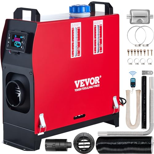 VEVOR Calentador de aire diésel de 8 kW, 12 V, con interruptor LCD, 1 salida de aire