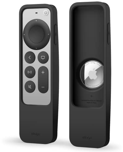 elago R5 Locator Case for Apple TV 4K Siri Remote 3rd & 2nd Gen and AirTag | Full Access to All Functions (Black)