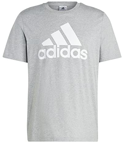 adidas Homme Essentials Single Jersey Big Logo Tee, Medium Grey Heather, S