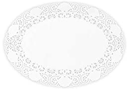 Hypafol Tortenspitzen 100 Stück | oval | Spitzendeckchen für Kuchen, Torte, Snacks | Plattenunterlage aus 100% Papier | Ideal für Gastronomie, Hochzeiten, Geburtstagsfeiern oder Catering (19 x 26 cm)