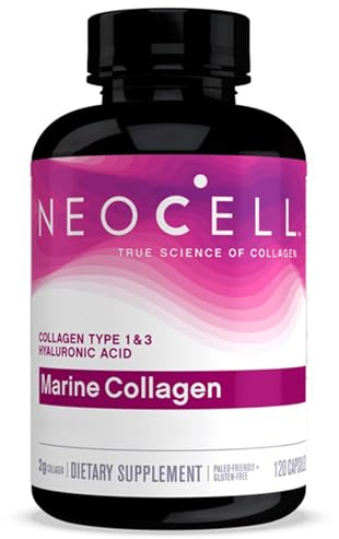Neocell, Marine Collagen, Fischkollagen Typ 1 und 3 + Hyaluronsäure, hochdosiert, 120 Kapseln, Laborgeprüft, Glutenfrei, Sojafrei, Gentechnikfrei