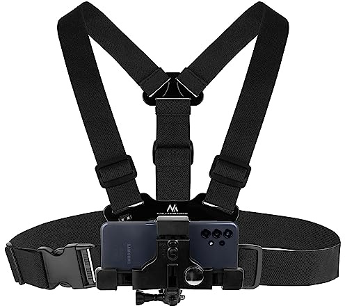 Maclean MC-445 Bretelle sportive Supporto Telefono Imbracatura sportiva FotocameraComatibile con GoPro Inclinabile Larghezza Telefono da 7,5 a 10 cm