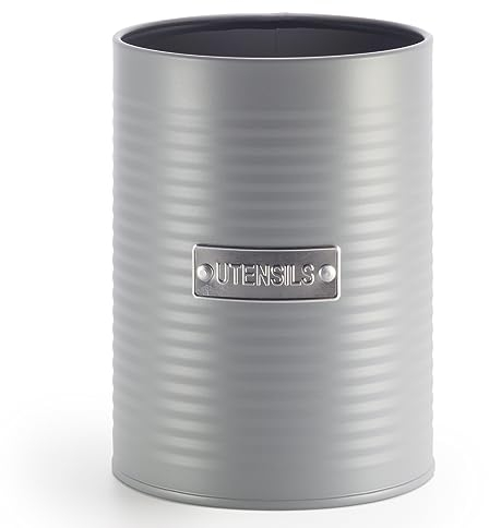 EHC Space Saving Cooking Utensil Holder For kitchen, Grey, 1 Litre, Dia11.5 x H15cm