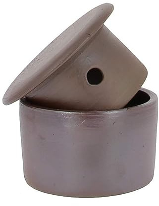 Beurrier à eau rond marron en grès de Noron Poterie Turgis 210g - Beurre plus tendre et mieux conservé - Produits-Normandie